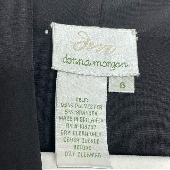 Donna Morgan NWT black mini dress stretchy flow Fit and Flare Night out Cocktail - Picture 6 of 11